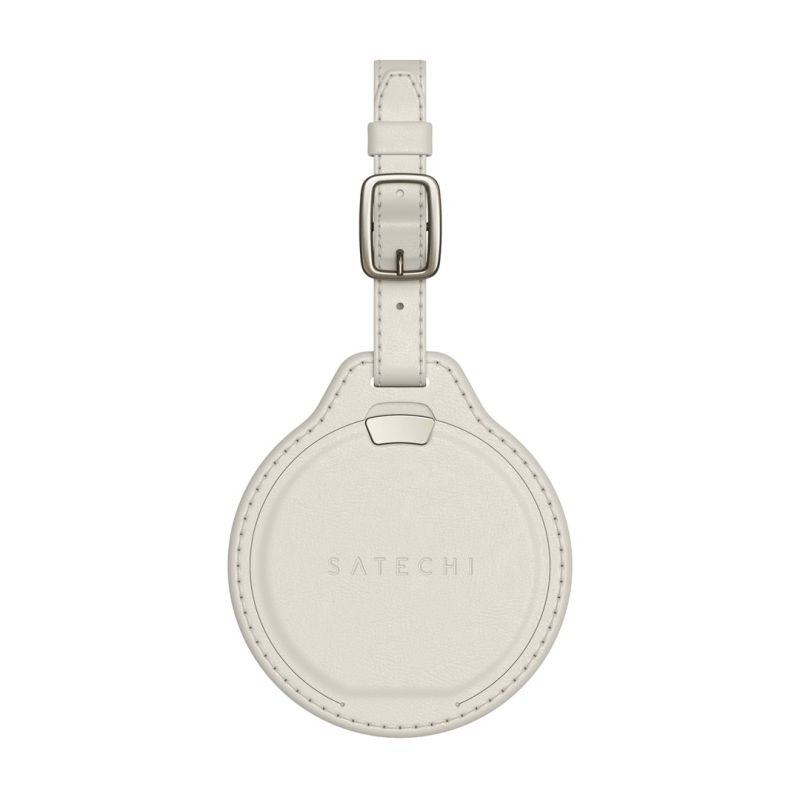 Satechi FindAll Luggage Tag - Vegan Leather Luggage Tag with Locator Compatible with Apple Find My (Sand)