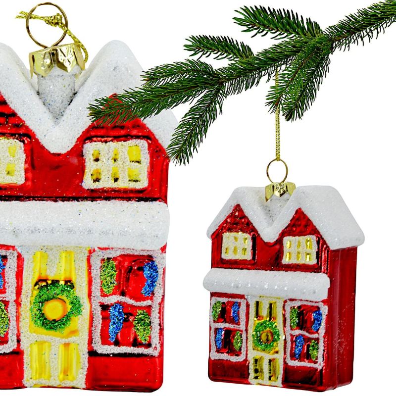 MICA Safe Plastic Christmas Bauble – House with 2 Roof Slopes