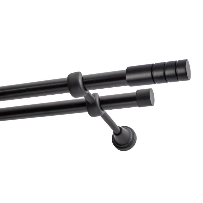 DOUBLE CURTAIN ROD Ø 19 MM BLACK 320 CM TECHNO KOWALSKI
