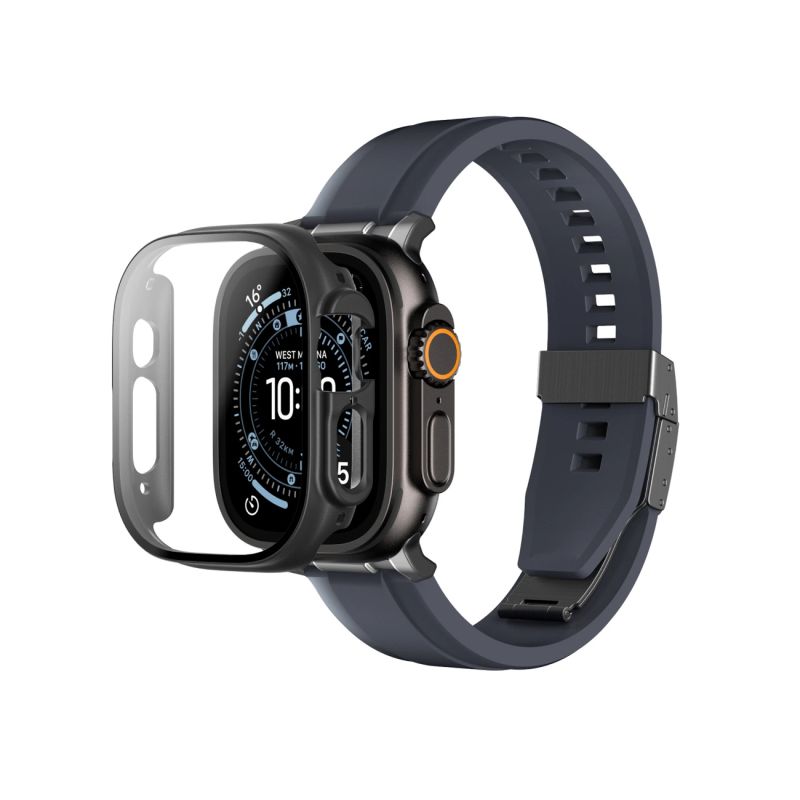 AmazingThing Radix Glass Screen Protector with Case for Apple Watch UItra 3 49mm - Black
