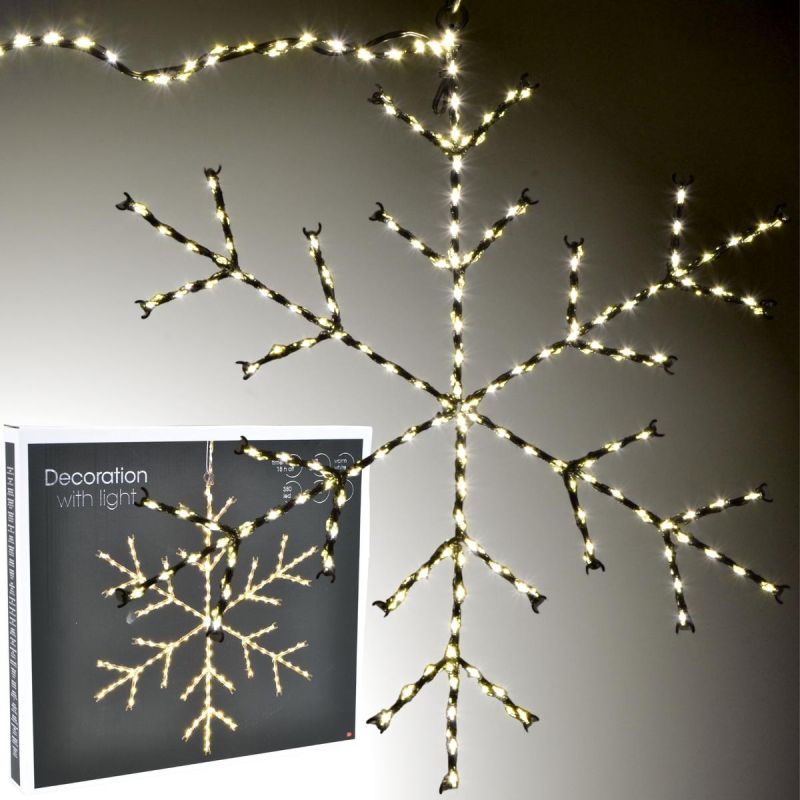 DECORATIVE HANGING SNOWFLAKE WITH 470 LEDS, WARM WHITE