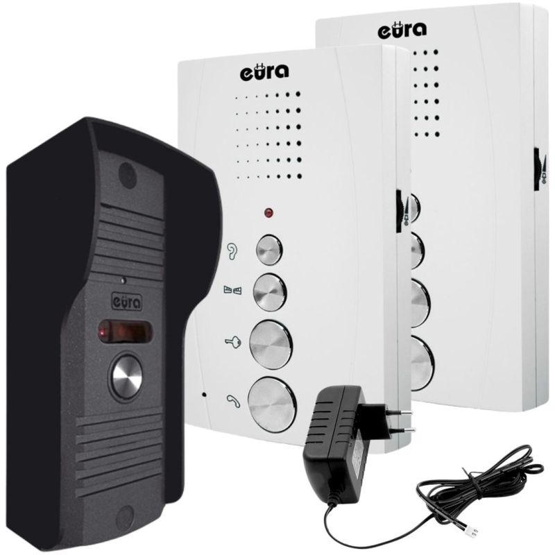 “EURA” ADP-51A3 “DIFESA” Door Entry System – Single-Family, 2 Handsets, Intercom, White