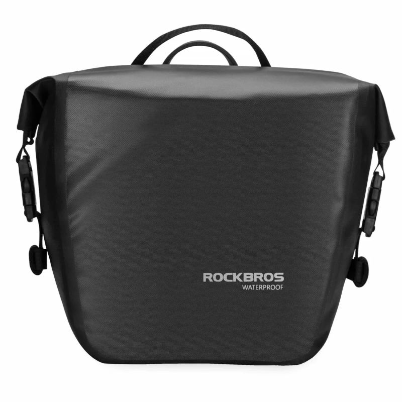 Rockbros AS-003-1BK waterproof bicycle bag with shoulder strap, front/rear mounting, 10-14l - black