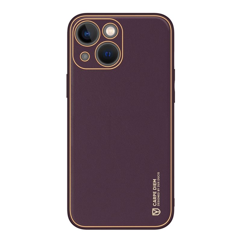 Dux Ducis Yolo iPhone 14 Plus case elegant purple faux leather cover