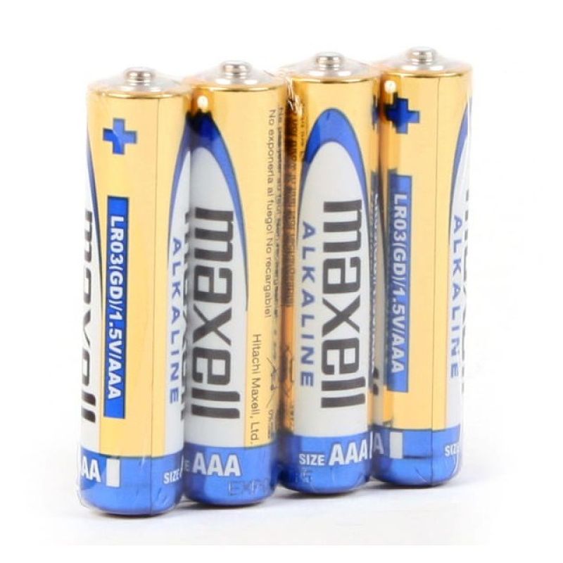 Maxell ALKALINE LR03 LR3 AAA Alkaline Batteries, 4 pcs, 1.5 V, foil pack