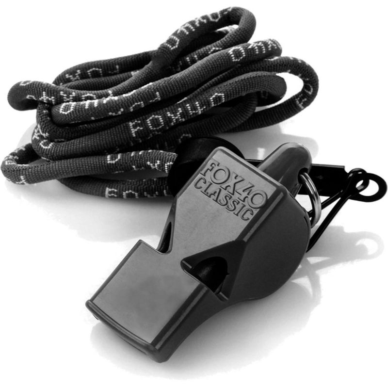 FOX 40 CLASSIC BLACK WHISTLE AND STRING