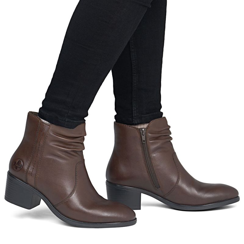 Rieker Stivali leather ankle on block heel Rieker