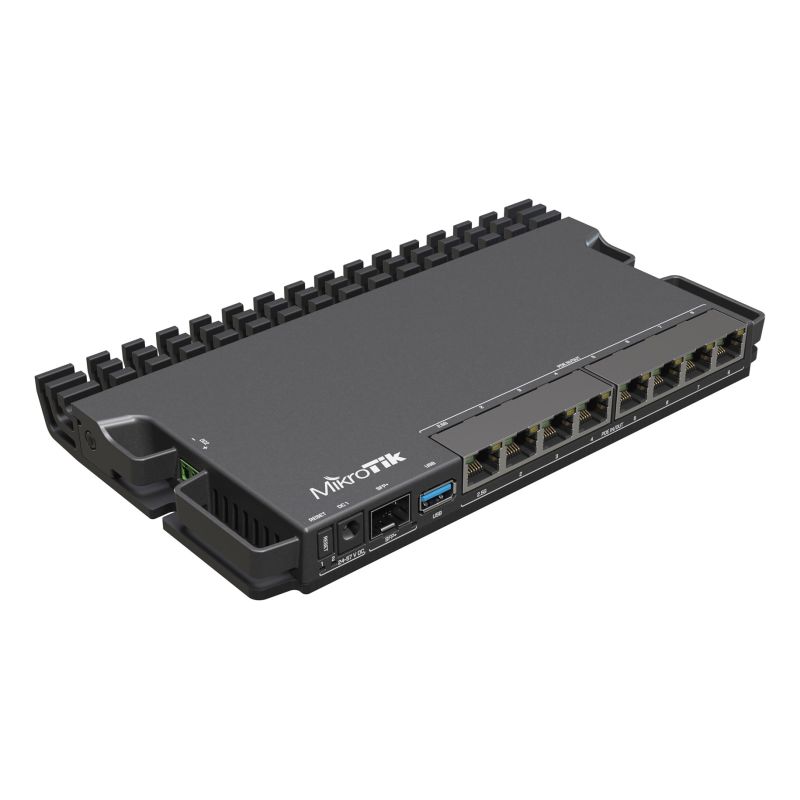 Mikrotik RB5009UPr+S+IN router Total Ethernet Ports:9; Architecture:ARM 64bit; CPU core:4