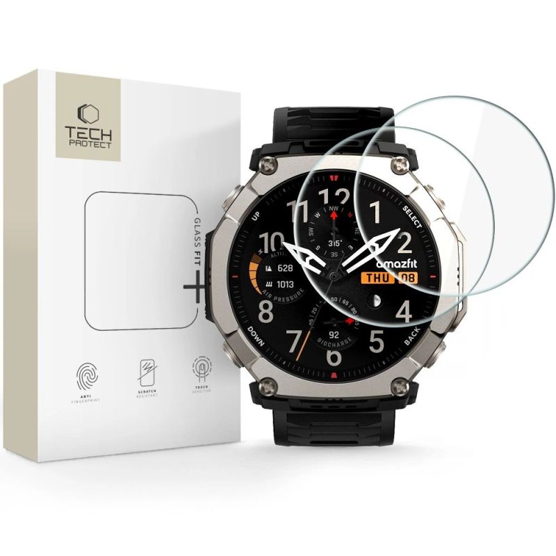 Tech-Protect Glass Fit+ 2-Pack Tempered Glass for Amazfit T-Rex Ultra 2