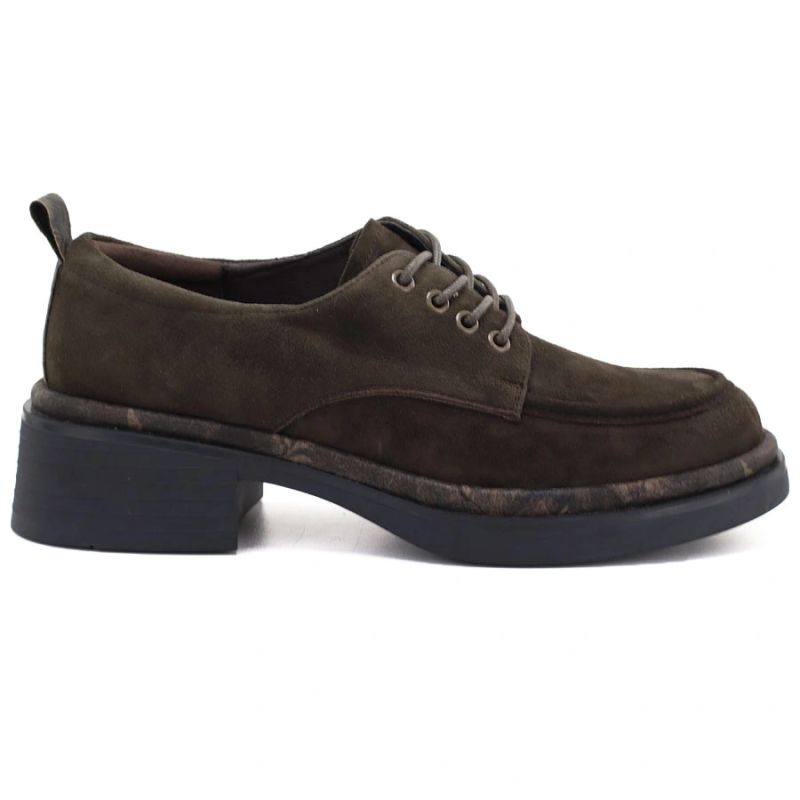 Artiker Chocolate-brown leather block-heel loafers Artiker