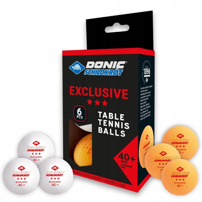 TABLE TENNIS BALLS EXCLUSIVE 3-STAR POLY 40 6 PCS POT