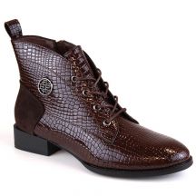 Filippo Stivali patent leather ankle with insulated crocodile skin
