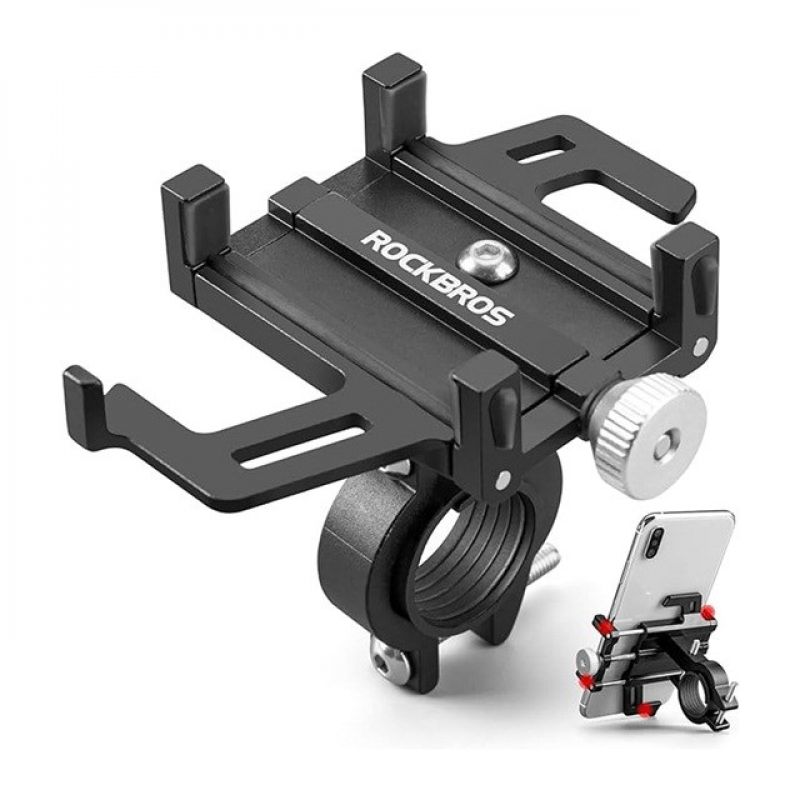 Rockbros 699-BK Aluminium Alloy Bicycle Phone Holder – Black