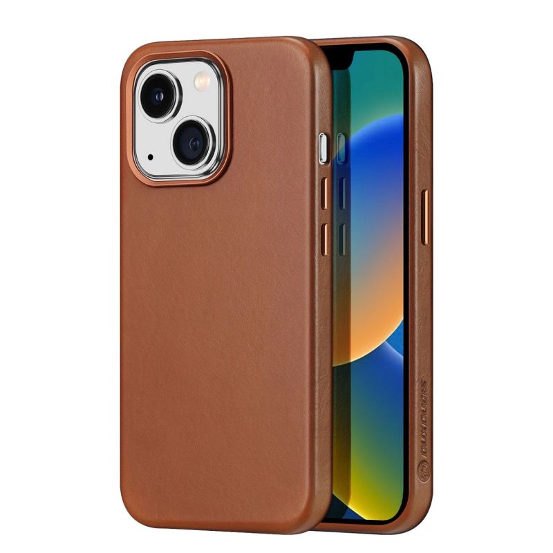 Dux Ducis Naples iPhone 14 Plus Magnetic Leather Case MagSafe Brown