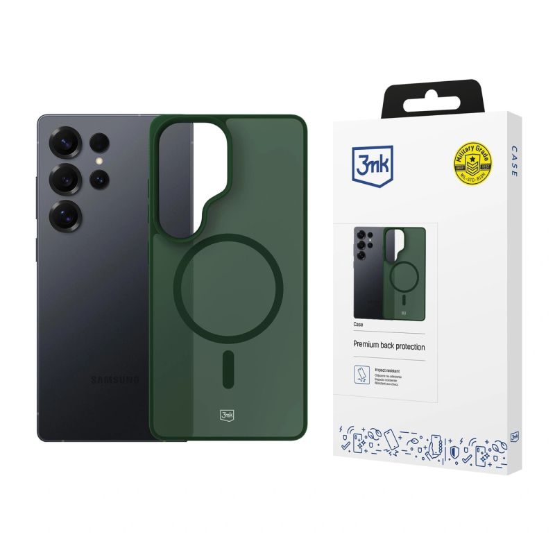 3mk Smoke MagCase for Samsung Galaxy S25 Ultra - Green-Translucent