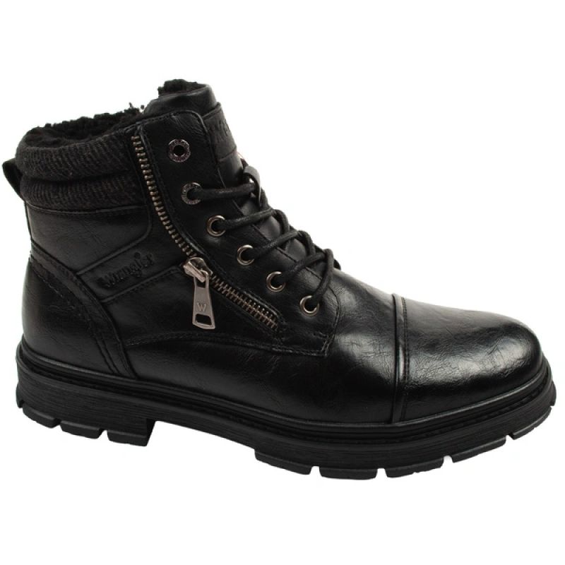 Wrangler men's shoes Gillen Fur ankle boots black insulated fashionable ankle boots