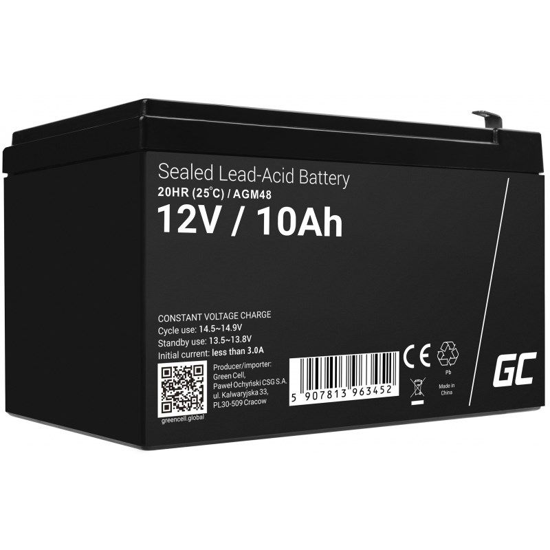 GREEN CELL AGM48 12V 10Ah Gel Battery