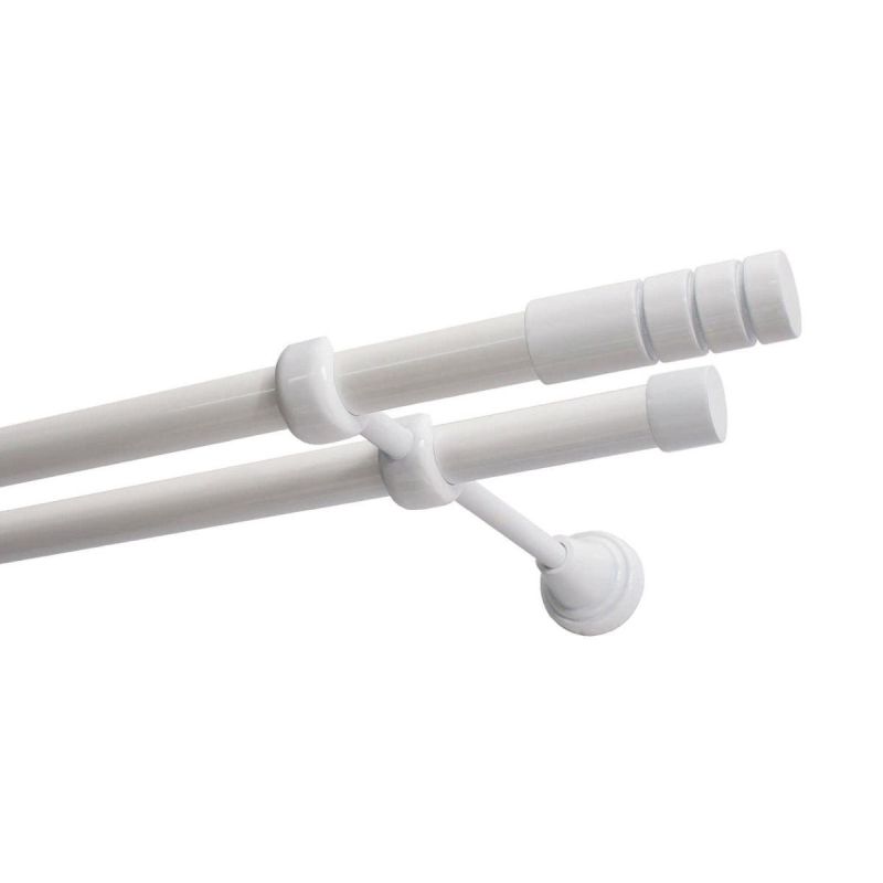 Double Curtain Rod Ø 19 mm, White, 200 cm, TECHNO KOWALSKI