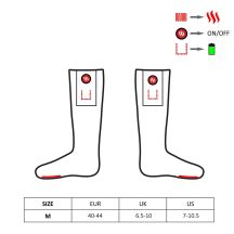 Glovii Ciabatte heated with, size norwegian pattern, batteries AND charging cable included,
