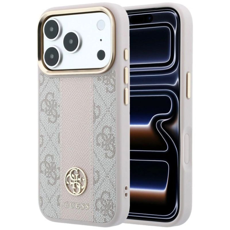 Guess 4G with Stripe Round and Classic Logos MagSafe Case for iPhone 17 Pro Max / 18 Pro Max - Pink