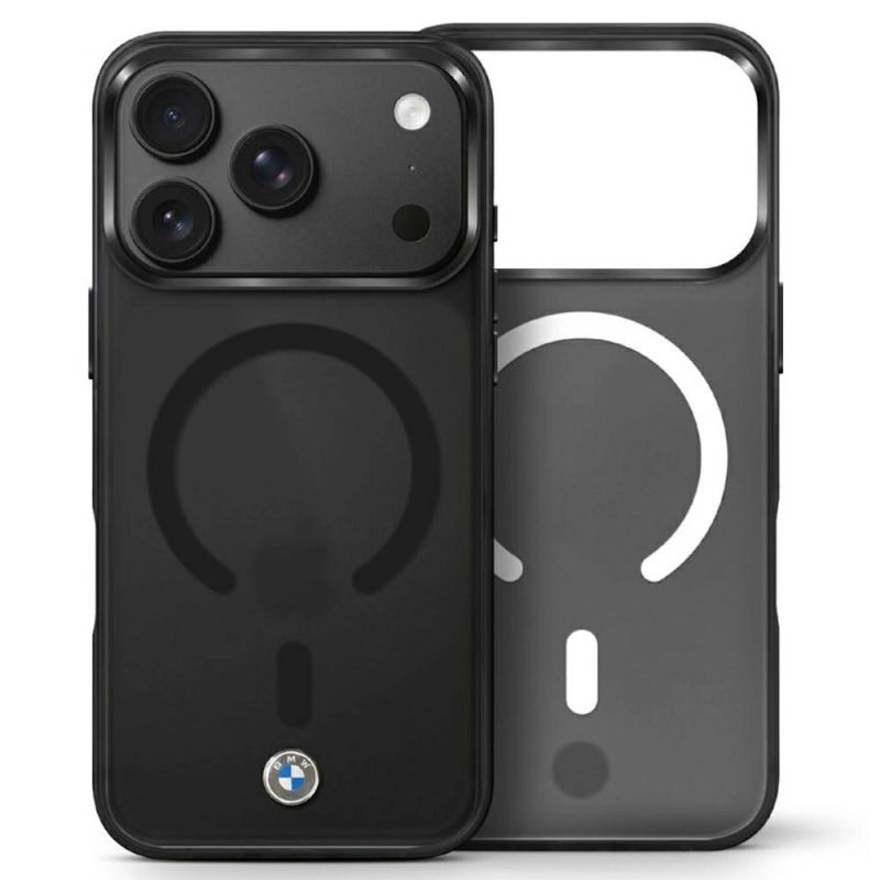 BMW Sign Frosted IML & MetalL Logo MagSafe Case for iPhone 17 Pro Max / 18 Pro Max - Black