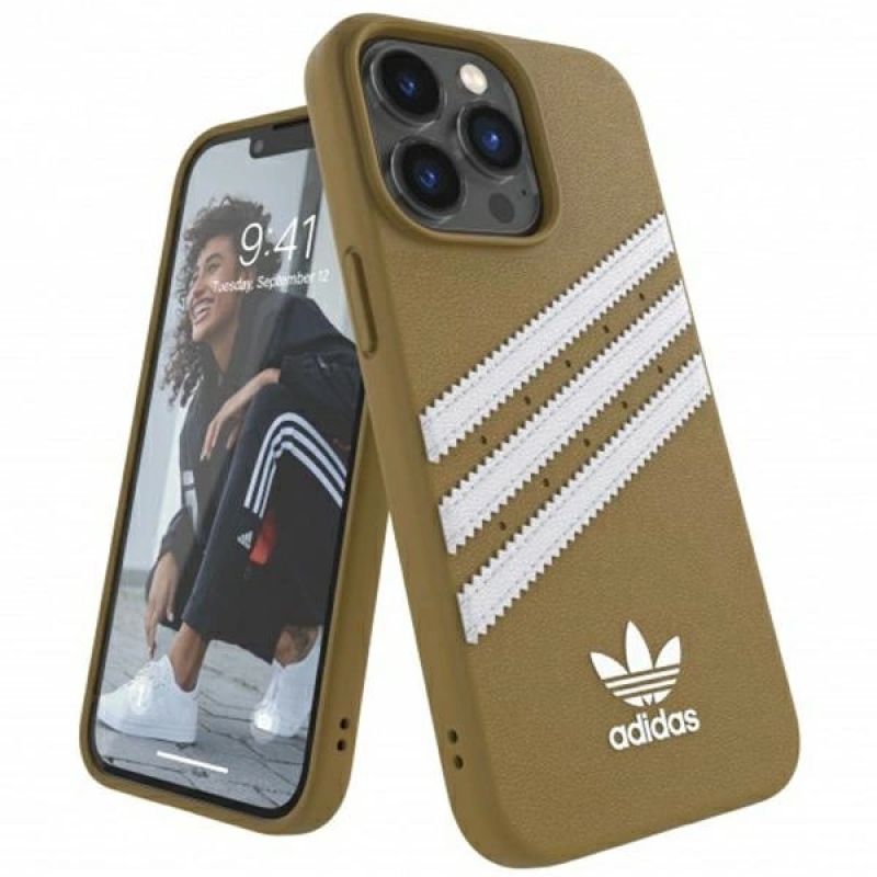 Adidas OR Molded Case PU for iPhone 13 Pro / iPhone 13 - Beige and Gold