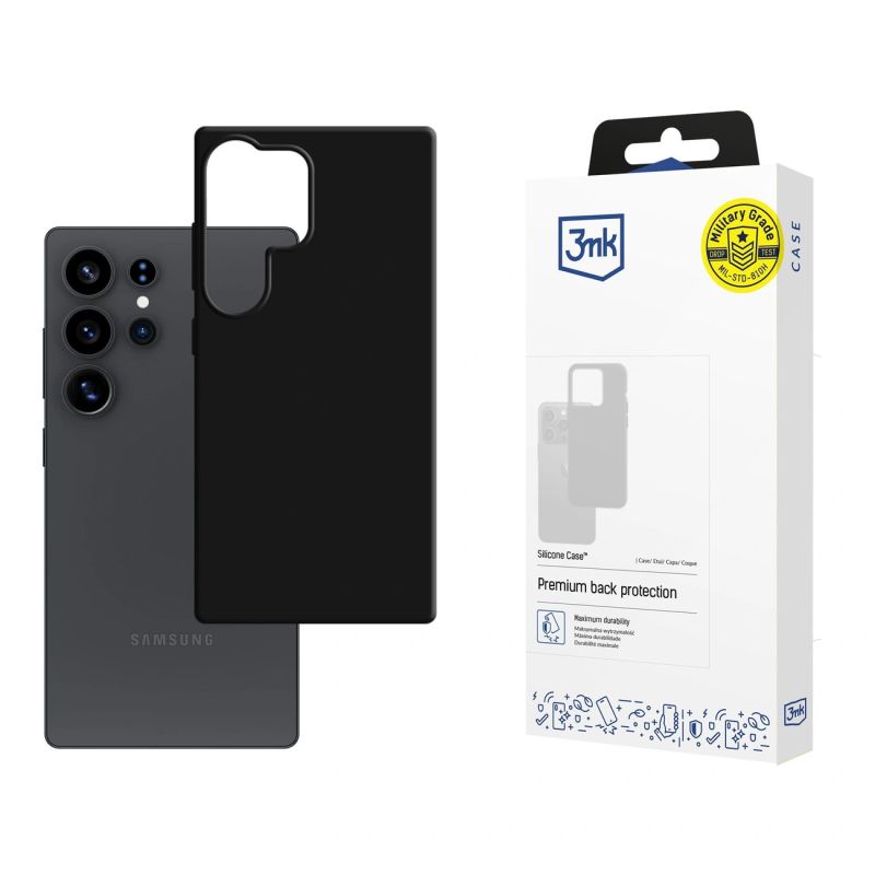 3mk Silicone Case for Samsung Galaxy S25 Ultra - Black