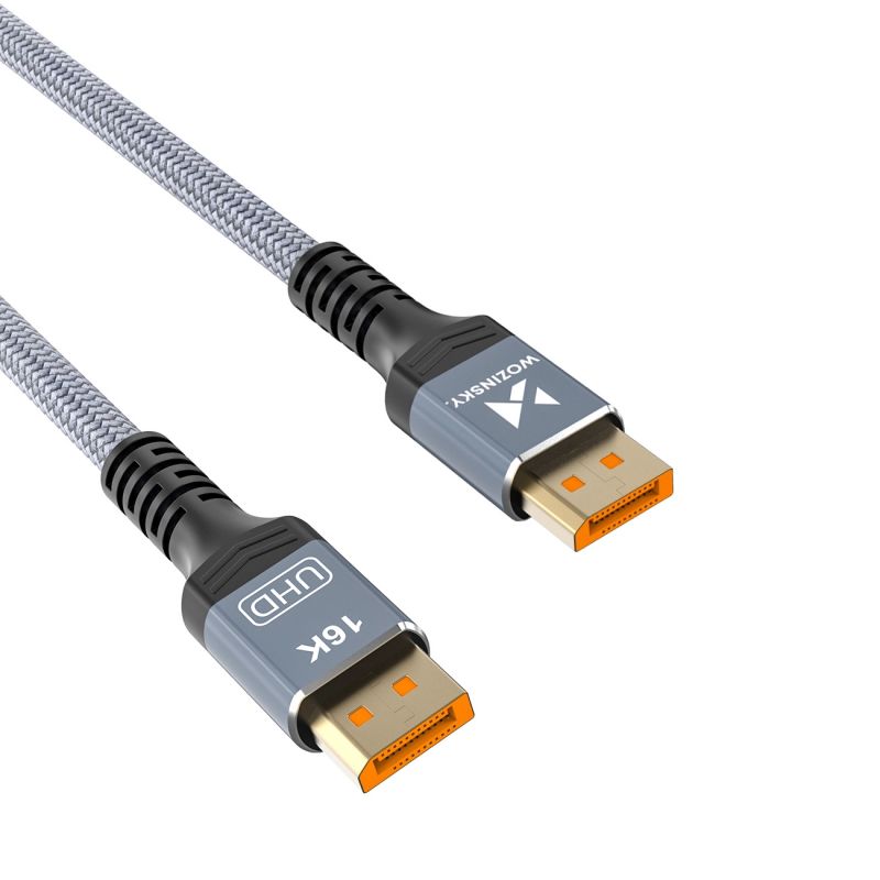 Wozinsky WPS-16AYL3S DisplayPort 2.1 Cable 80Gb/s 16K@60Hz 8K@120Hz 4K@240Hz HDR HDCP DSC 3m - Black
