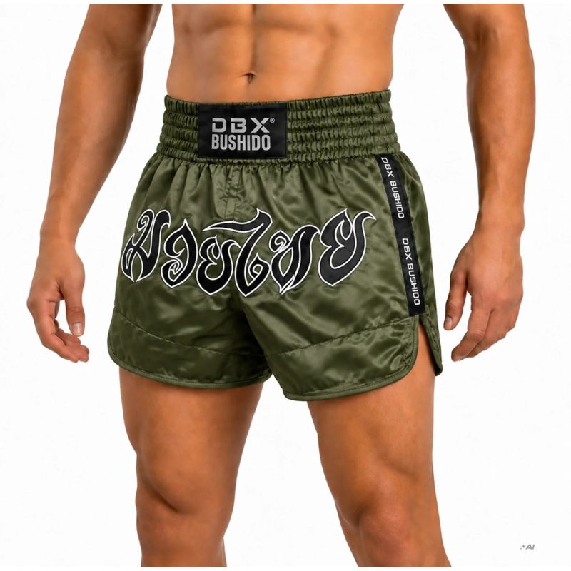 Men’s Thai Shorts ARMY GREEN V2 COMBATWEAR | DBX Bushido