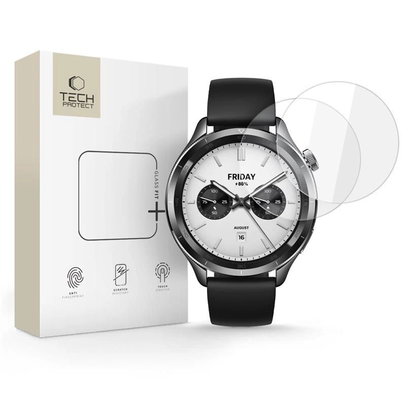 Tech-Protect Glass Fit+ 2-pack tempered glass for Xiaomi Watch S4 - transparent