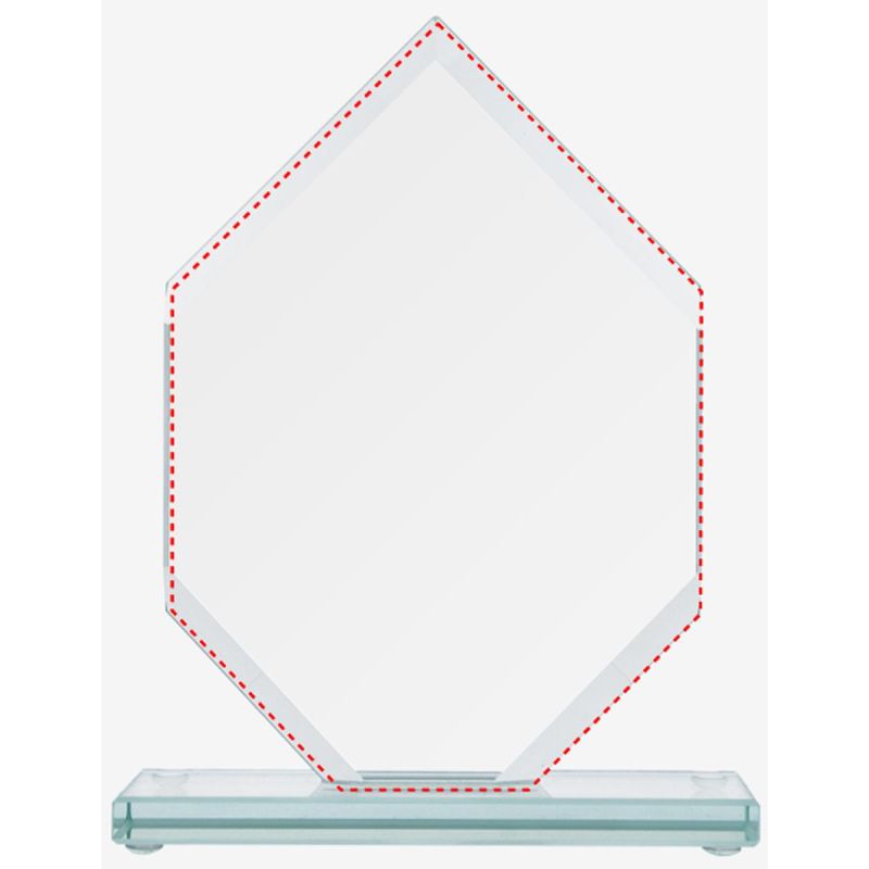 Glass trophy with a broken base