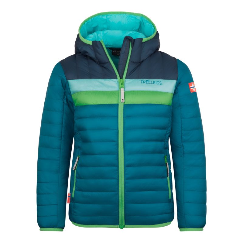 Trollkids Eikefjord Ultra-Light Polyfiber Jacket dark teal/mysterious blue/fresh green/arctic blue (463-112)