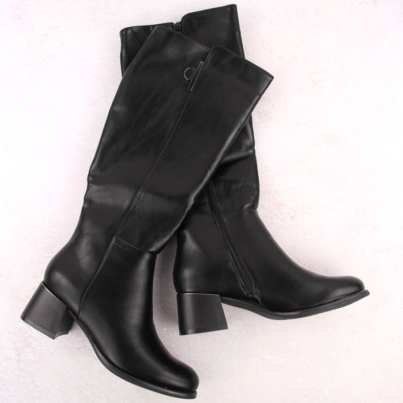 Women’s Black Heeled Insulated Boots Jezzi MR2481-3