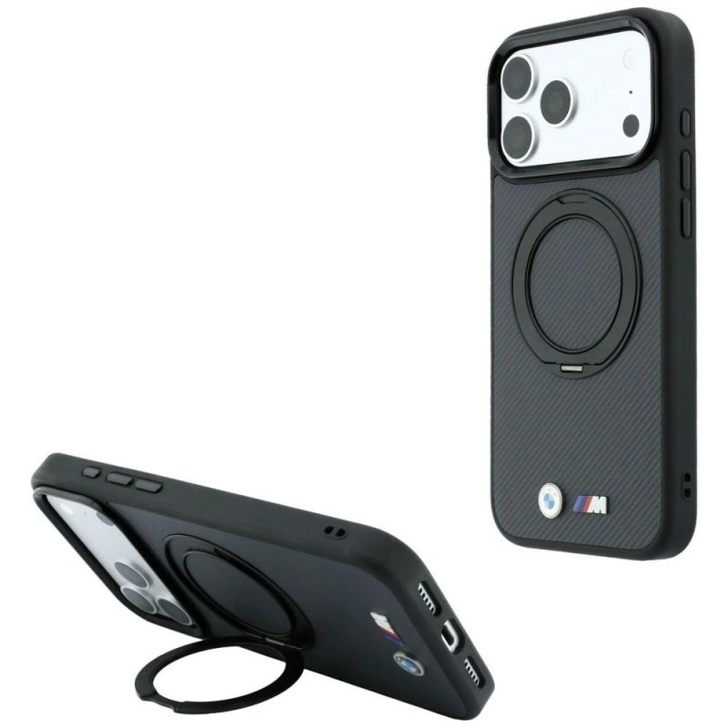 BMW Kevlar Ring Stand 360 MagSafe Case for iPhone 18 Pro Max / 17 Pro Max - Dark Gray
