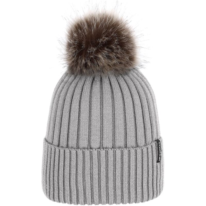 VIKING Hana Pompon Life Style Women’s Beanie, Grey, One Size