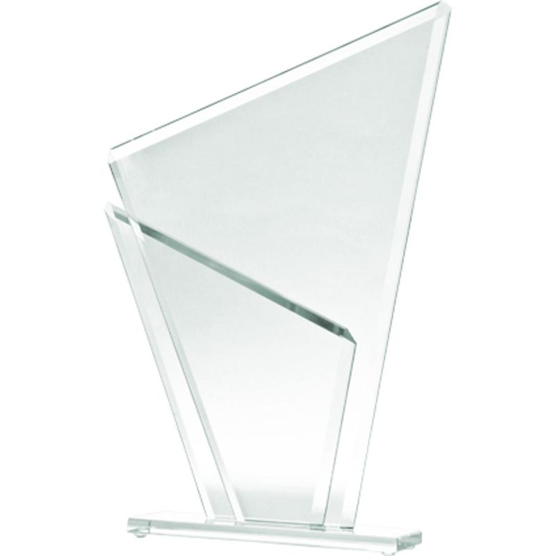 Glass trophy with a broken base