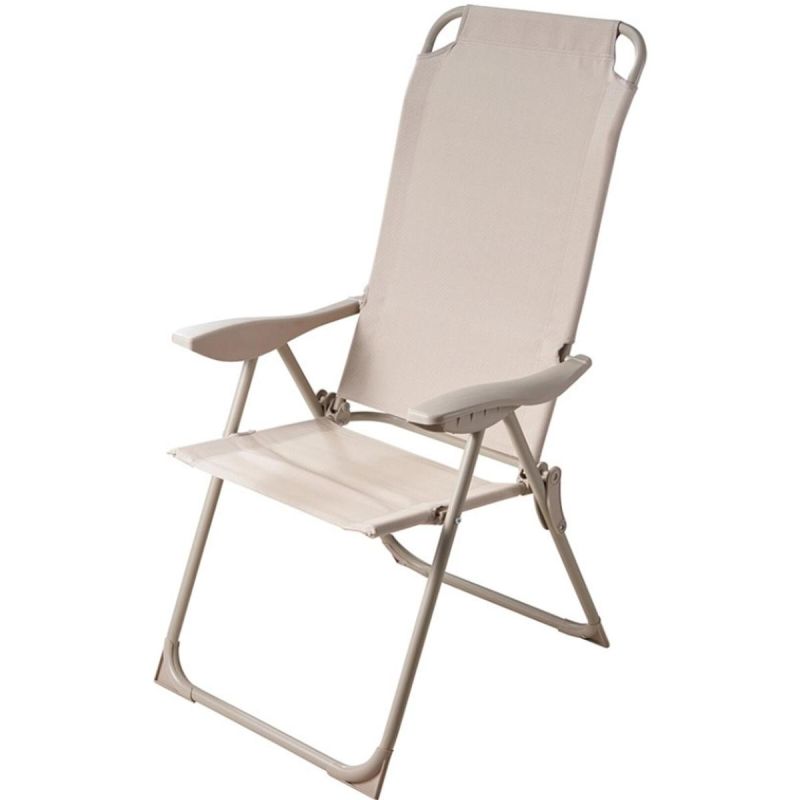 REDCLIFFS Beige Folding Camping Chair with Armrests
