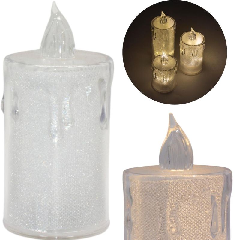 DECORATIVE CANDLE 10.5 CM TRANSPARENT WARM WHITE 1 LED