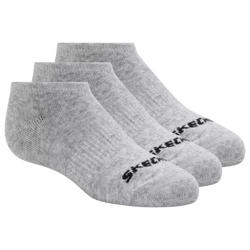 Skechers 3pk Unisex Non Terry No Show S114041-020 Gray 39-42