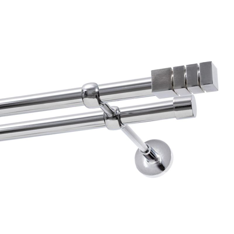 DOUBLE CURTAIN ROD Ø 19 MM CHROME 200 CM DION KOWALSKI
