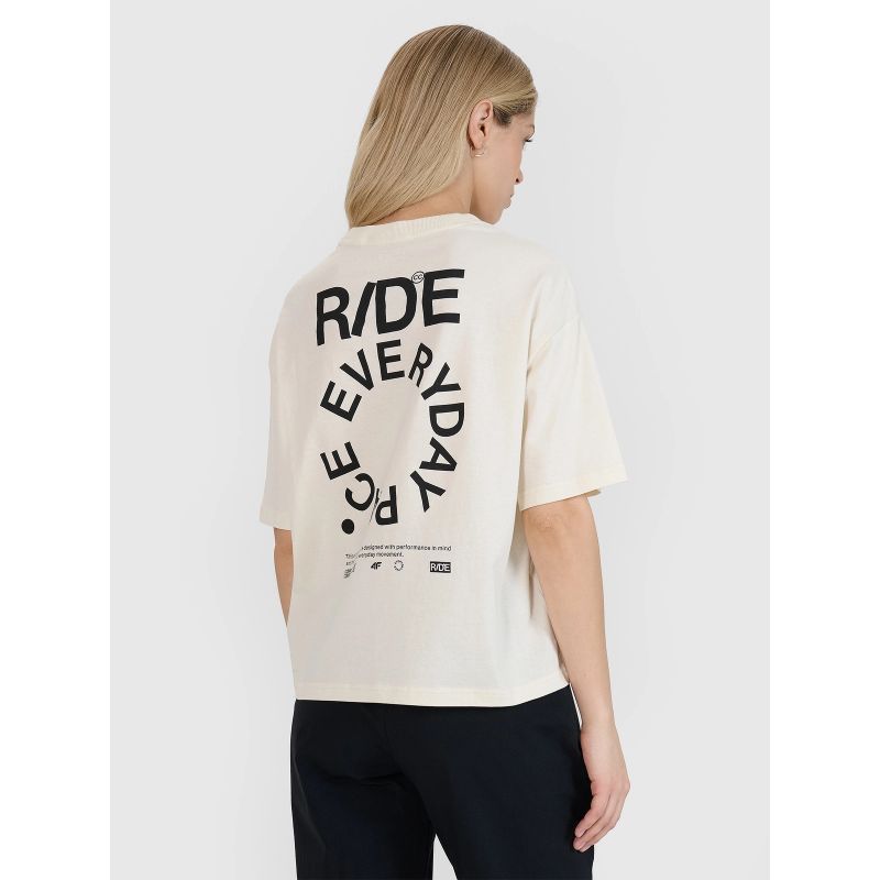 Women's oversize printed T-shirt 4F 4FWSS25TTSHF1993-11S