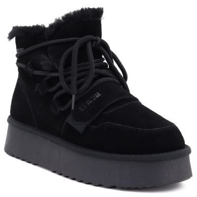 Big Star Stivali leather ankle on the platform, suede, Big Star
