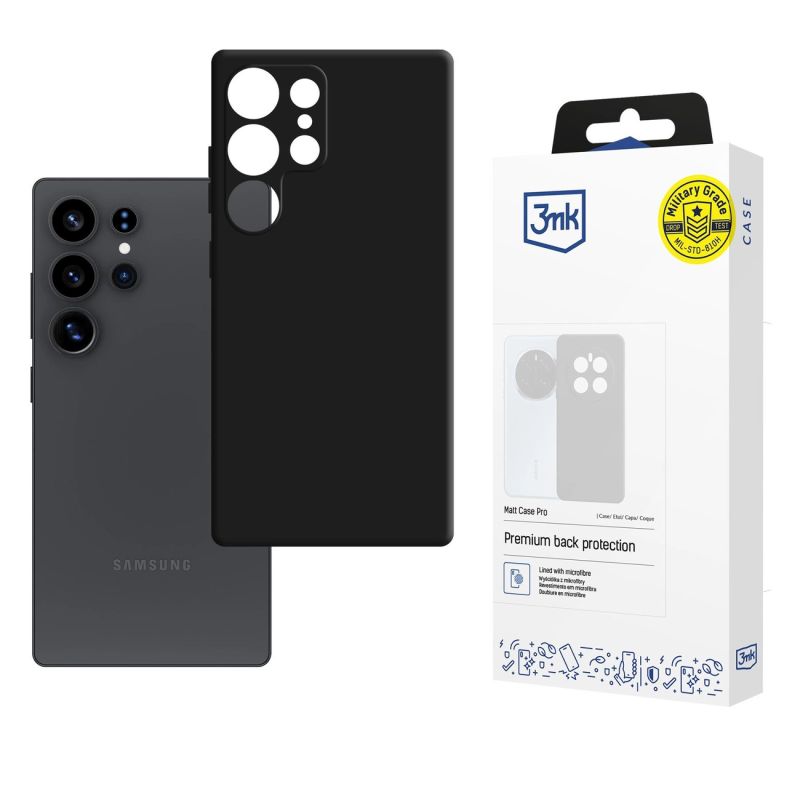 3mk Matt Case Pro for Samsung Galaxy S25 Ultra - Matte Black