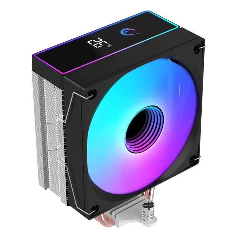RAMPAGE OCTAGON B70 CPU COOLER 120MM ARGB TEMPERATURE DISPLAY BLACK