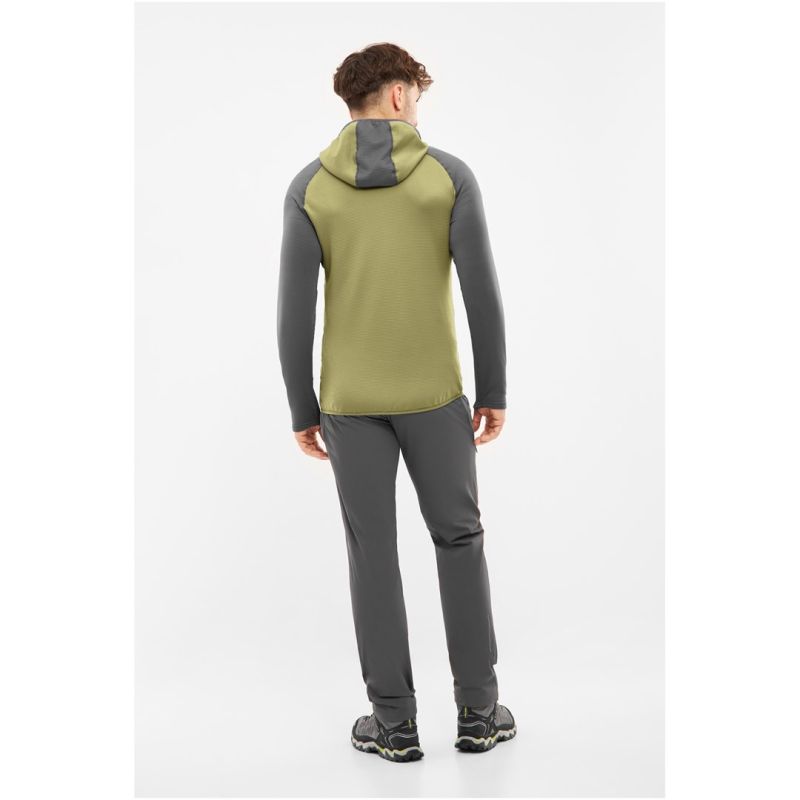 VIKING Birger Man men's hooded zip-up sweatshirt, green and gray, XXL