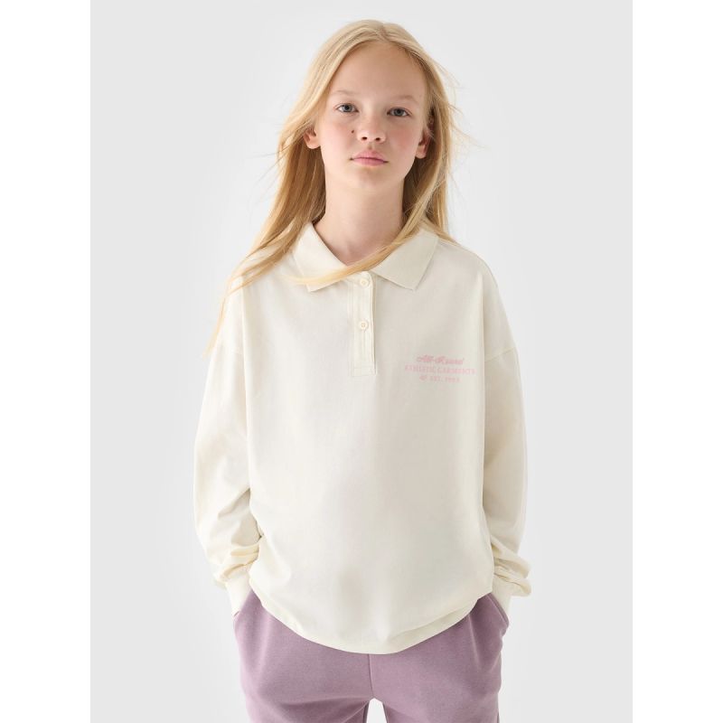 Girls' longsleeve plain 4F Junior 4FJRAW24TLONF438-11S