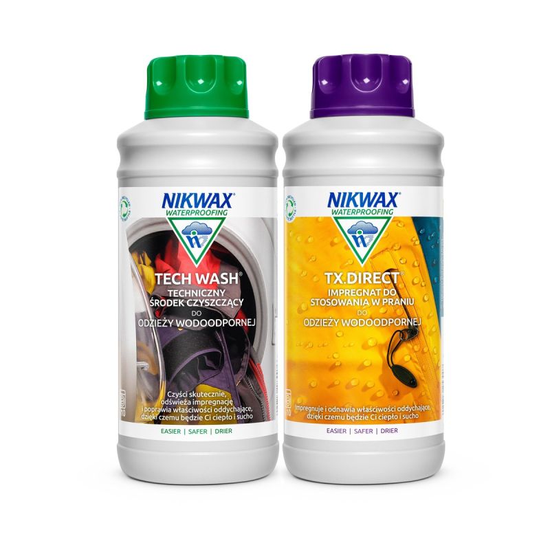 Nikwax Twin Tech Wash 1L + TX Direct 1L Care and Washing Set – 0137P01