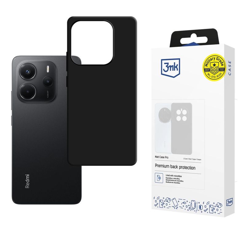 3mk Matt Case Pro case for Xiaomi Redmi Note 14 5G - matte black
