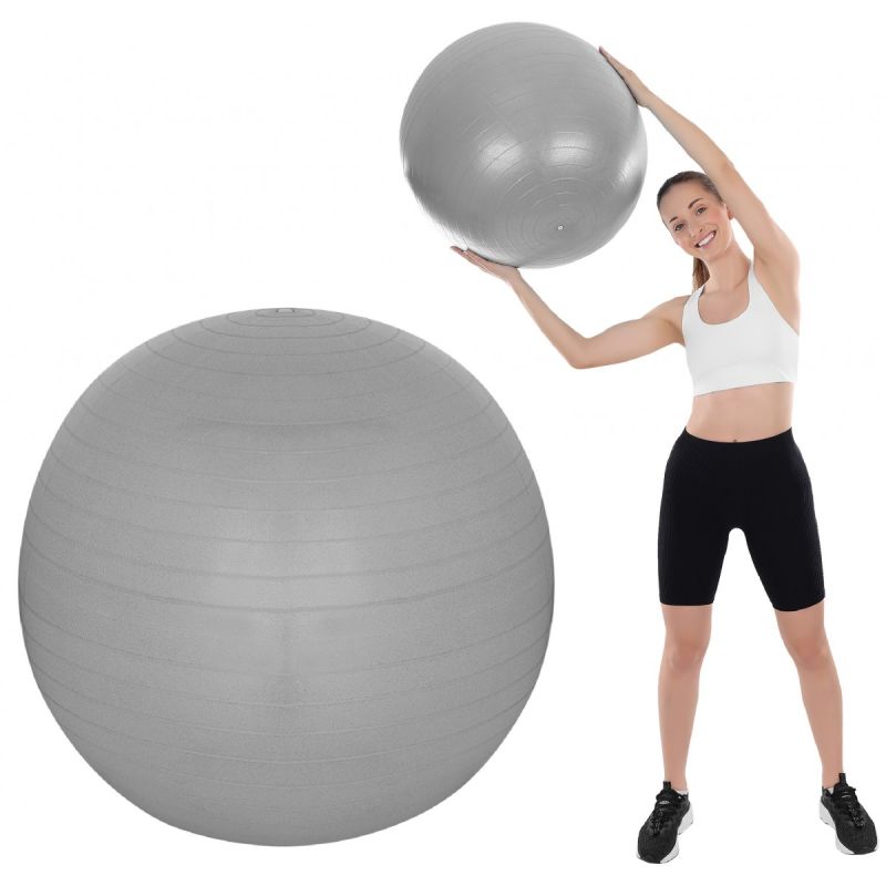 FITNESS BALL 75CM ANTIBURST GRAY