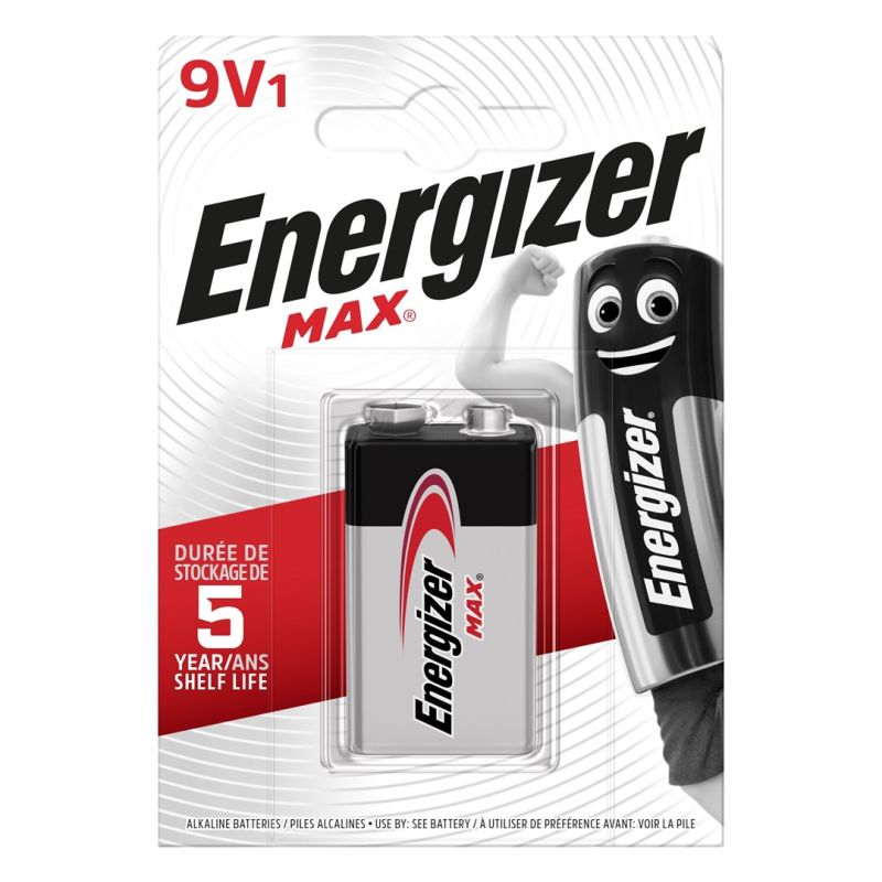 ENERGIZER BATTERY MAX 9V 6LR61. 1 pc. ECO packaging